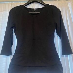 Long Sleeve Shirt Women's Black Flexees Top Size 2XL